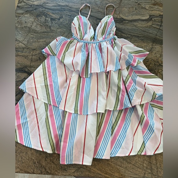 New HILL HOUSE The Gigi Dress Rainbow Stripe - Picture 2 of 7